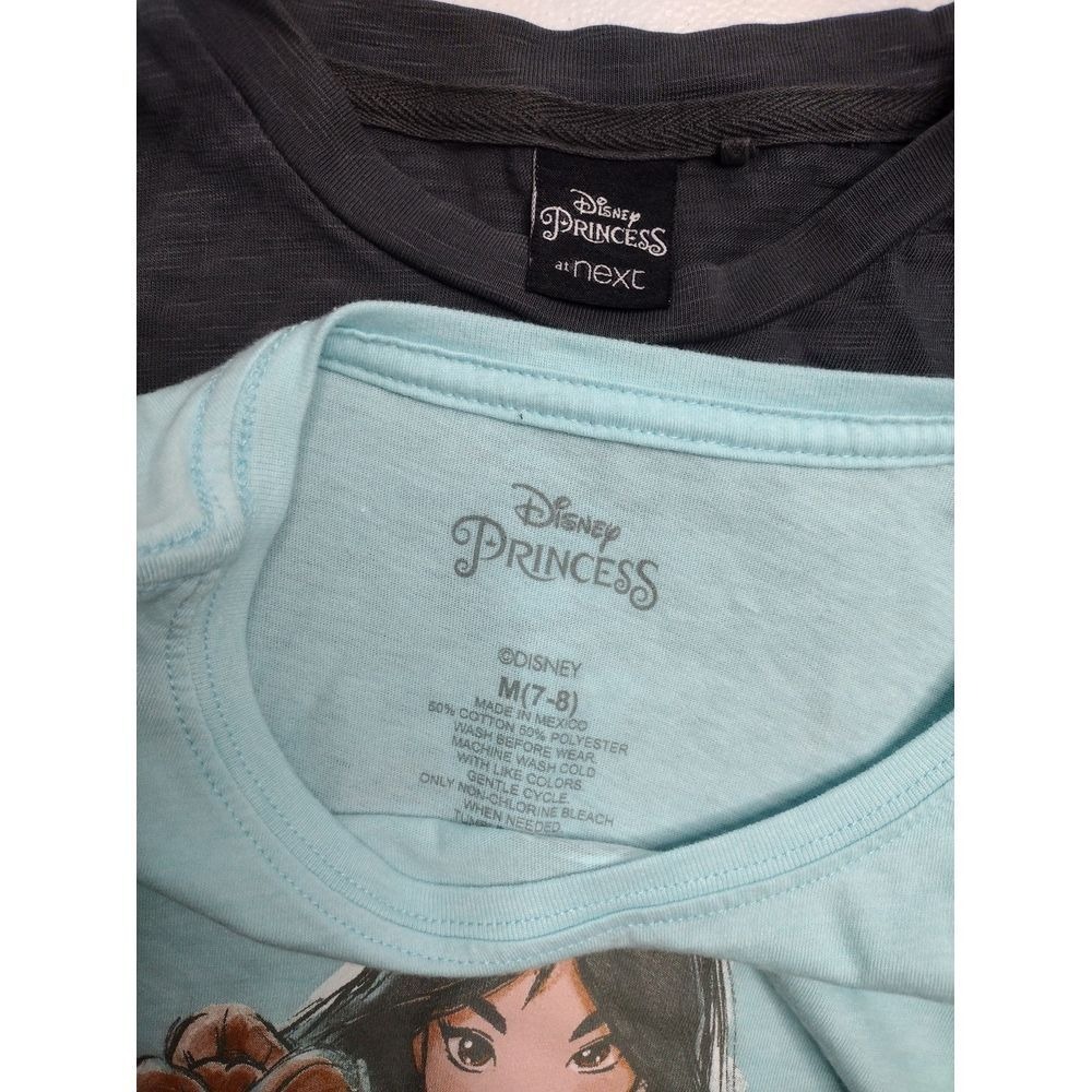Disney Princess Girls T-Shirt Bundle Ariel Belle Jasmine Aurora Lot Size M 7-8 - Picture 4 of 4